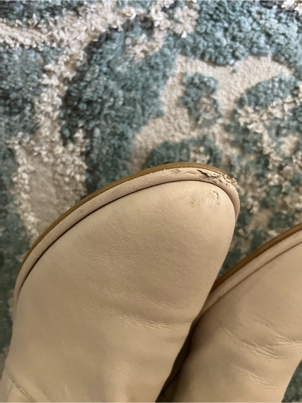 Stuart Weitzman Tall Beige Over-the-Knee Leather Boots - Picture 8 of 9